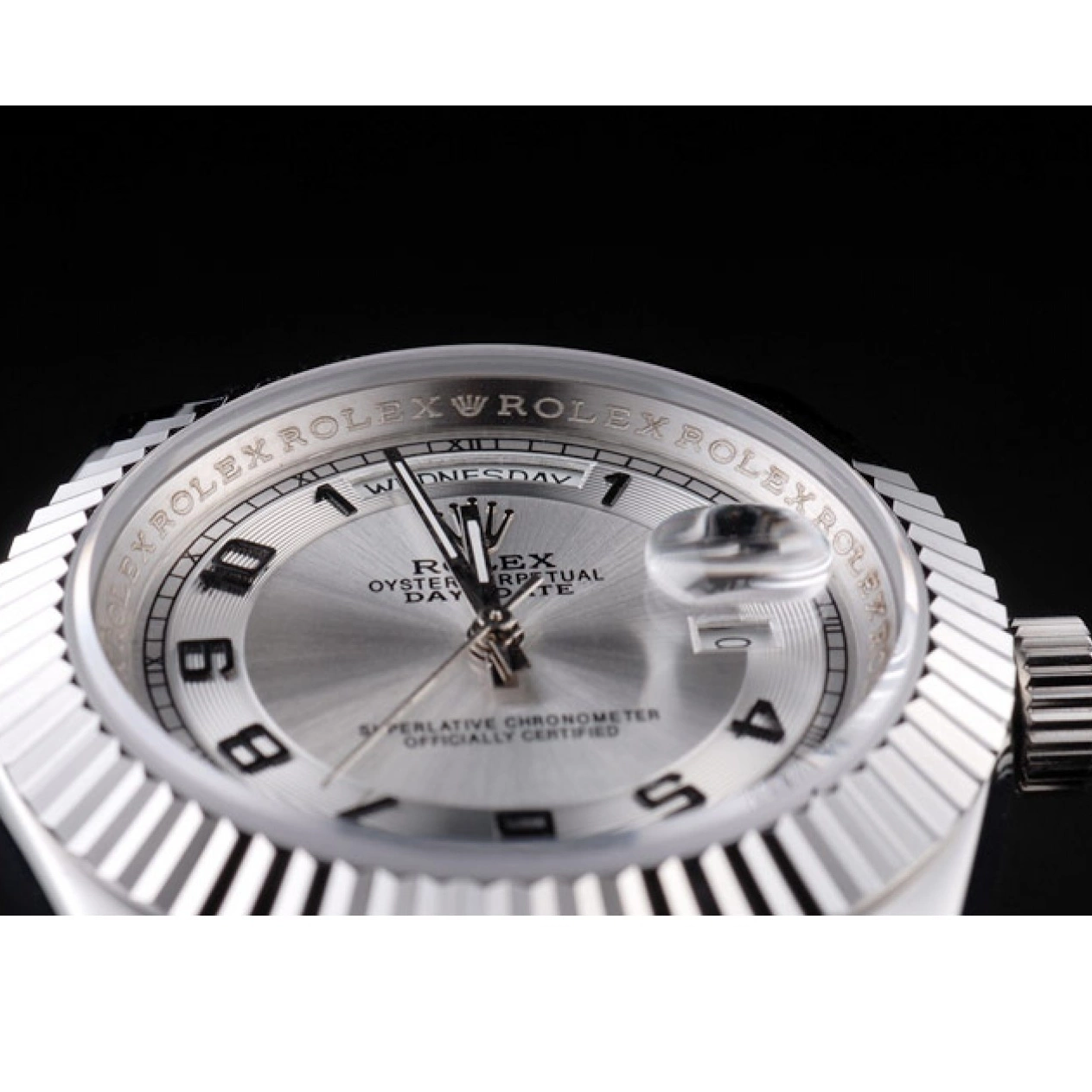Good copy rolex watches Rolex Day-Date Stainless Dial Polished Steel White 0613
